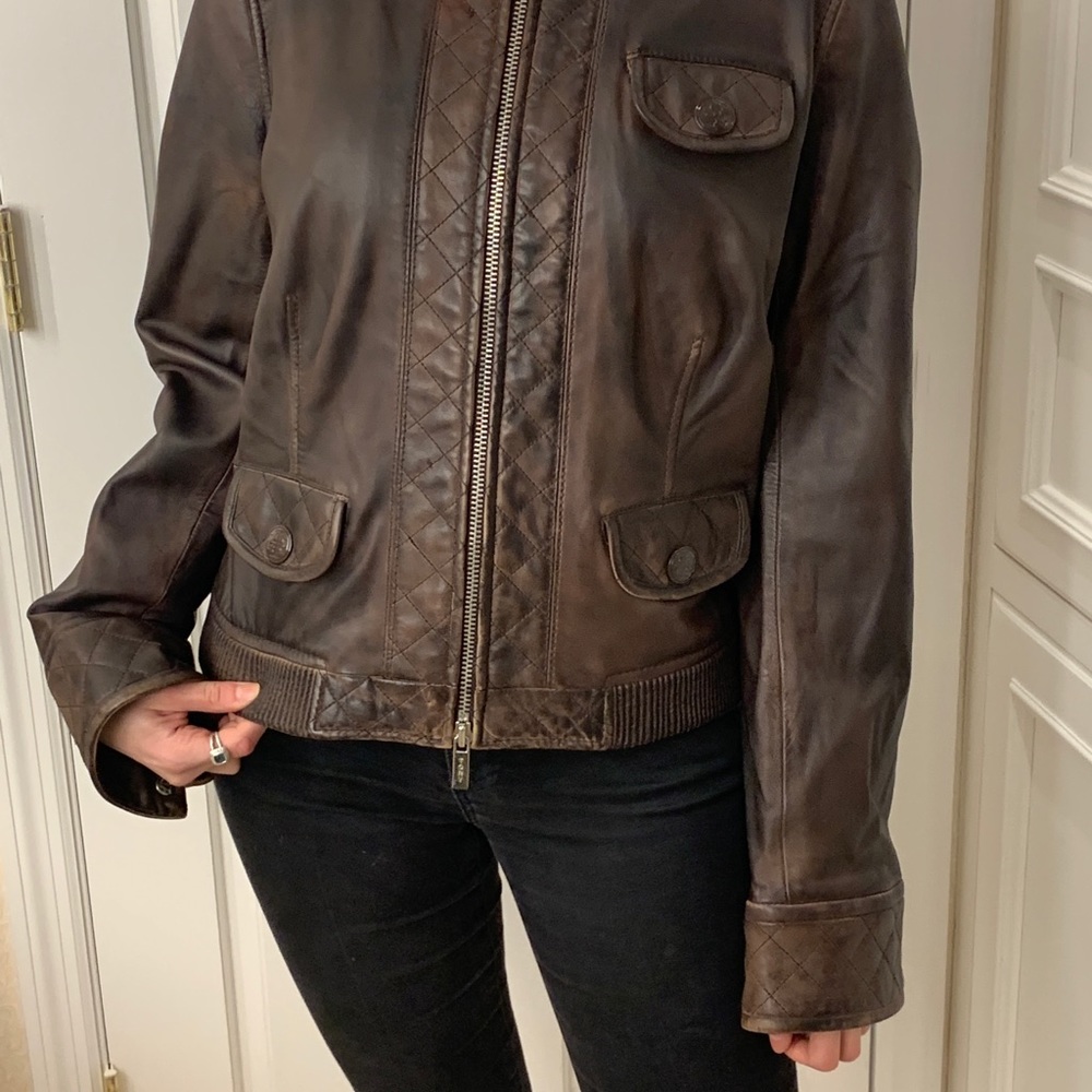 Tory Burch Leather Biker Jacket